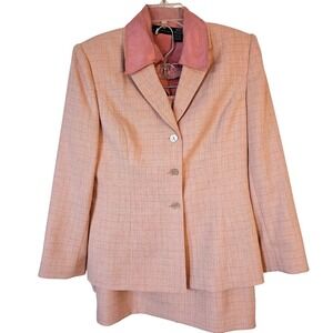 Classic Pink Two-Piece Skirt Suit - Pink